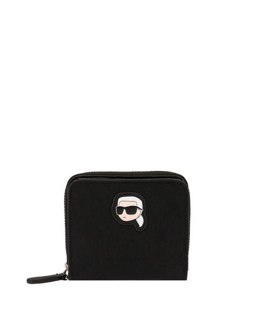 Karl Lagerfeld Black Ikonik Zip-around Wallet