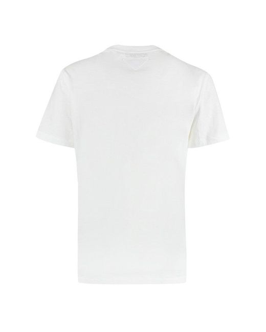 Prada embroidered-logo cotton shirt - White