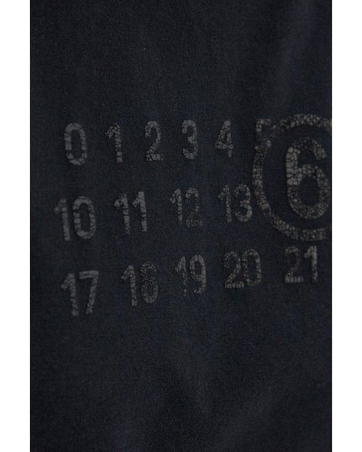 MM6 by Maison Martin Margiela Black T-Shirt With Printed Logo