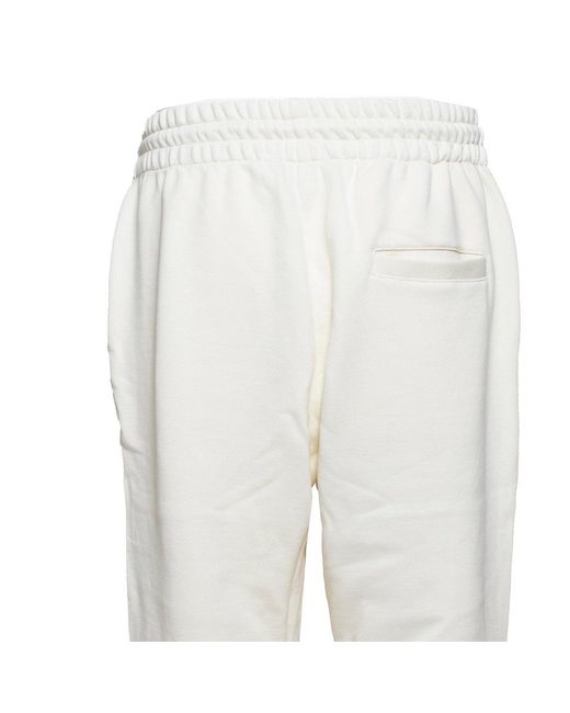 MSGM White Logo Embroidered Drawstring Tapered-leg Track Pants for men