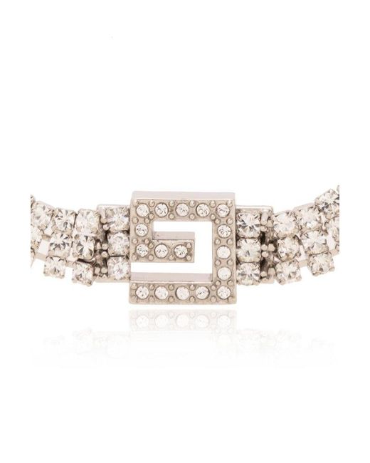 Gucci Metallic Crystal-embellished Brass Bracelet