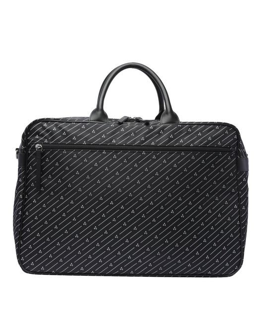 A.P.C. Black All-over Logo-printed Zipped Luggage Bag for men