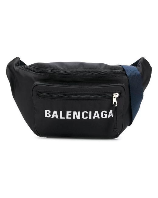Balenciaga Black 'wheel' Waist Bag With Embroidered Logo for men