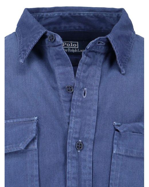 Polo Ralph Lauren Blue Denim Shirt for men