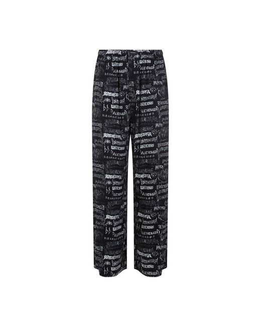 Balenciaga Gray All-over Printed Pants for men