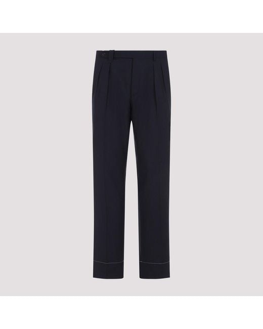 Brioni Blue Elegant Wool Pants For Ss25 for men