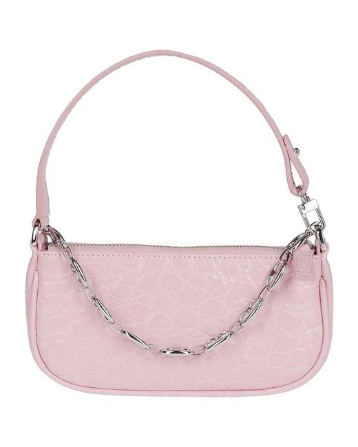 BY FAR Leather Mini Rachel Shoulder Bag in Pink | Lyst