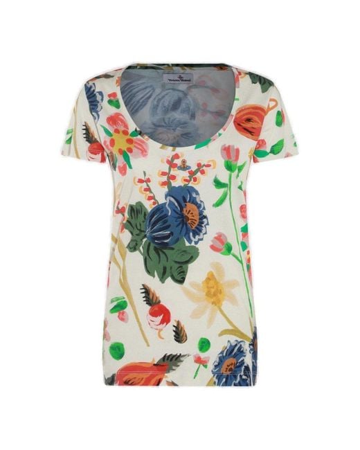 Vivienne Westwood Gray Cream Multicolour Cotton T-shirt