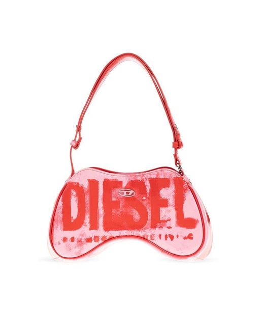 DIESEL Red Abstract-print Woven Shoulder Bag
