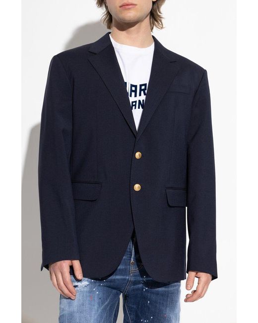 DSquared² Blue Single-Breasted Blazer for men