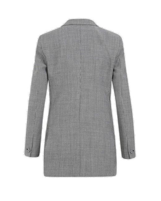 Givenchy Gray Plaid Double-breasted Blazer