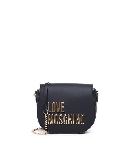 Love Moschino Blue Shoulder Bag With Logo