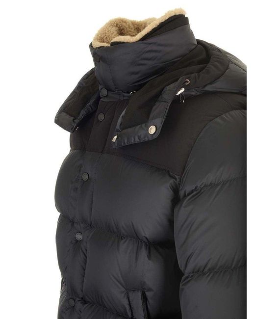 Moorer Black Jake Hooded Bomber Jacket for men