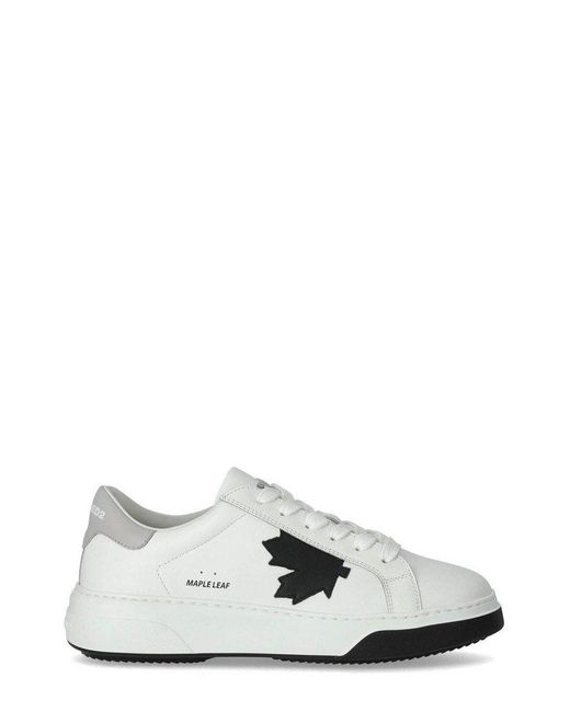 DSquared² White Bumper Round Toe Lace-up Sneakers for men