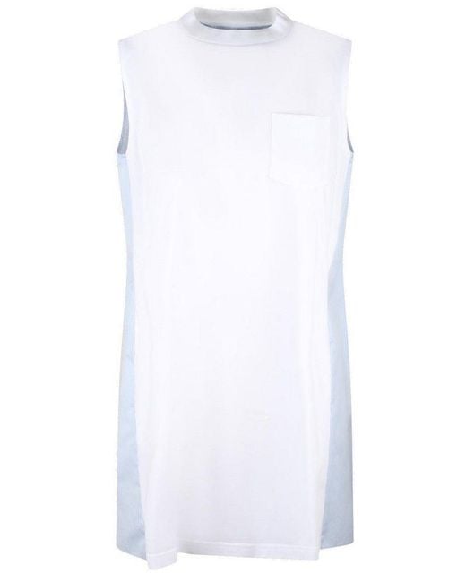 Sacai White Sleeveless Dress