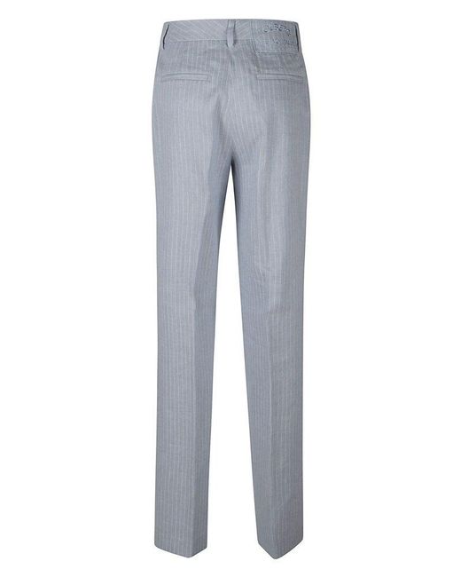 Iceberg Gray Pinstriped Pressed Crease Trousers