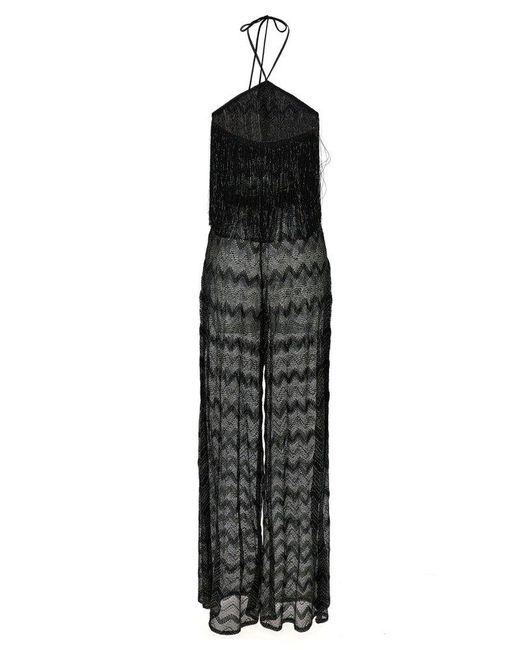 Missoni Zig Zag Lame Jumpsuit in Black | Lyst