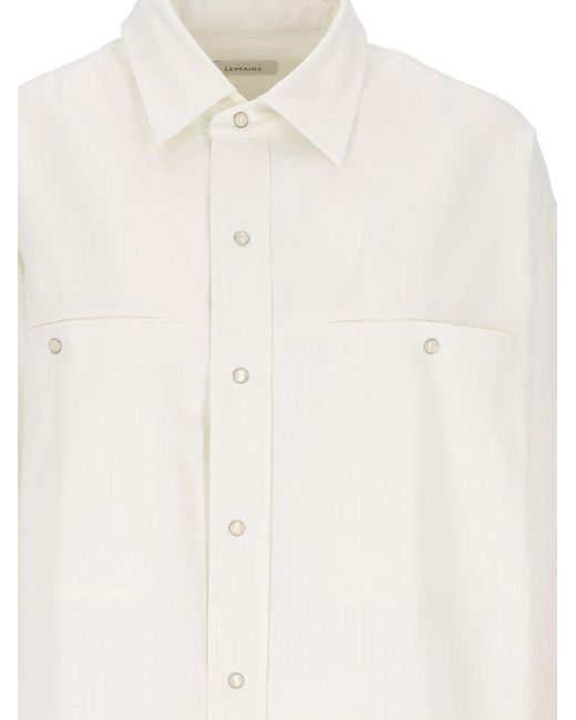 Lemaire White Twill Button-up Shirt for men