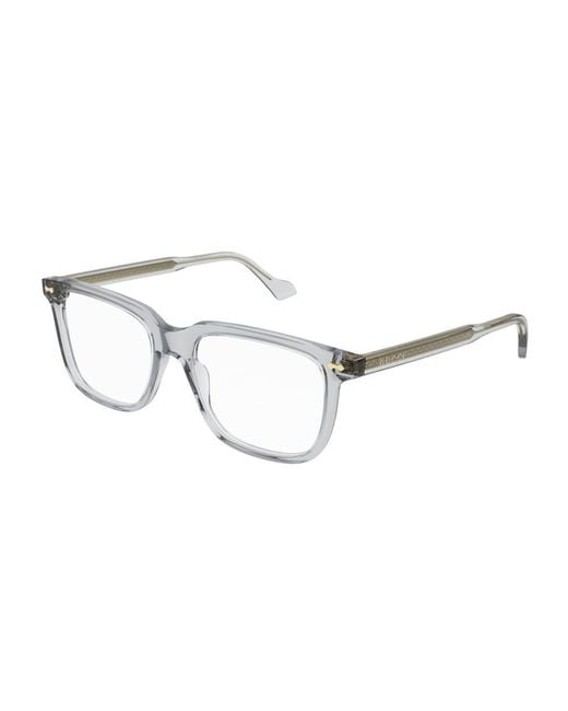 Gucci Black Rectangular Frame Glasses for men