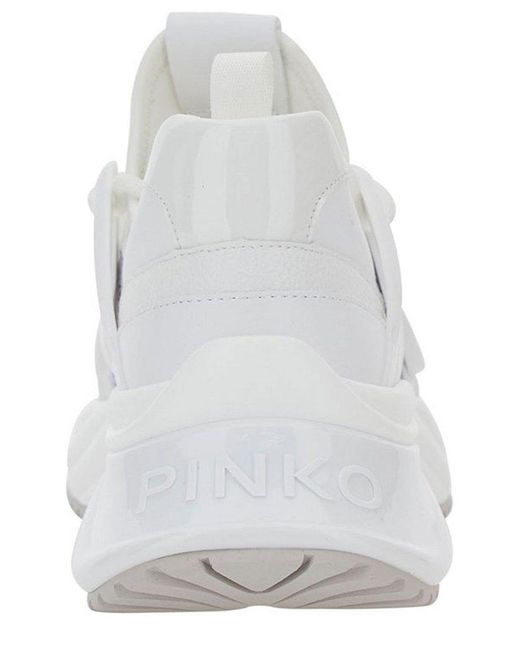 Pinko White 'Ariel' Sneakers With Love Birds Detail