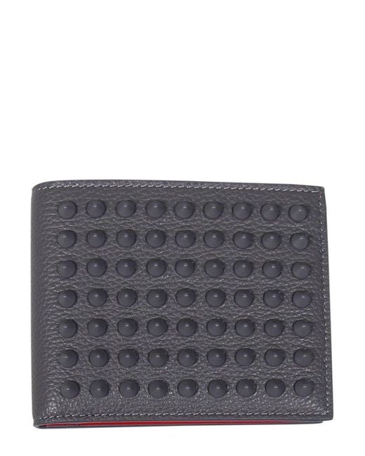 Christian Louboutin Gray Funky Studded Bifold Wallet for men
