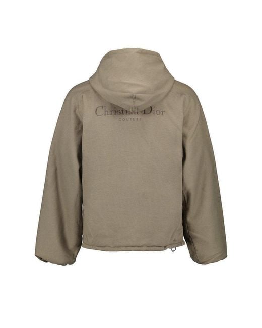 Dior Logo Embroidered Zip-Up Jacket in Green for Men | Lyst Dior Logo Embroidered Zip-Up Jacket in Green for Men | Lyst