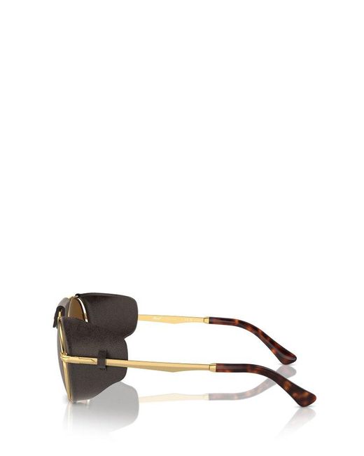 Persol Metallic Round Frame Sunglasses