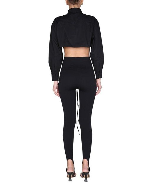 ANDREADAMO Black Stylish Cropped Blouse