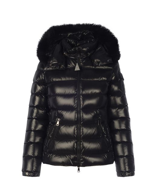 Moncler Black Badyfur Fur-trim Puffer Jacket