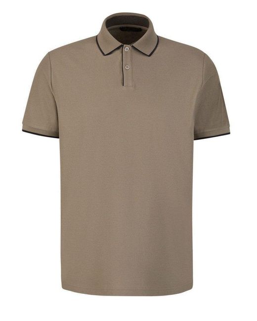 Loro Piana Brown Button Detailed Short-sleeved Polo Shirt for men