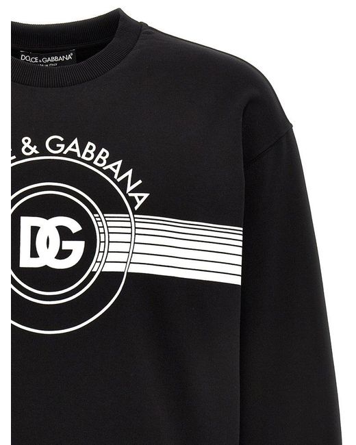 Dolce & Gabbana Black Logo Print Sweatshirt for men
