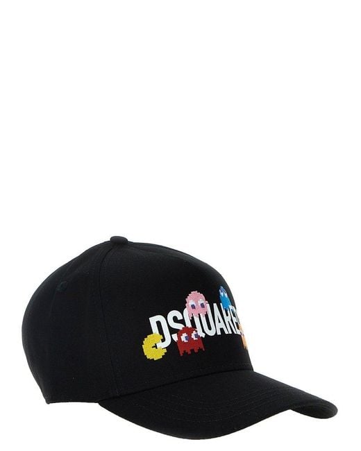DSquared² Black Pac-man Hats for men