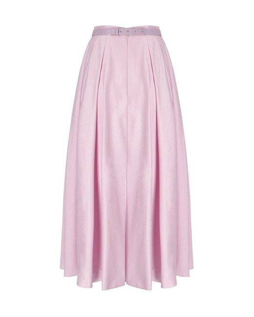 Elisabetta Franchi Pink Quarzo Belted Skirt