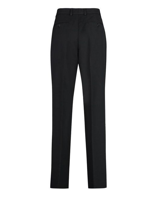 Acne Black Wool Blend Tailored Trousers