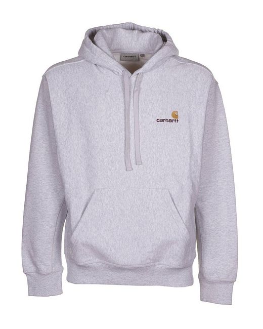 Carhartt Blue Logo Embroidered Hoodie for men
