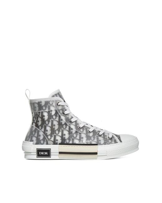 Dior White B23 Oblique High-top Sneakers for men