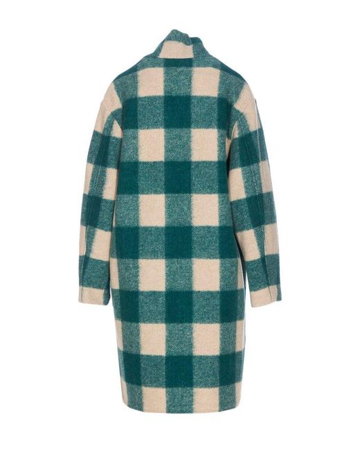 Isabel Marant Blue Checked Button-up Coat