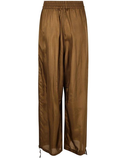 Philosophy Di Lorenzo Serafini Brown Satin Tapered Trousers