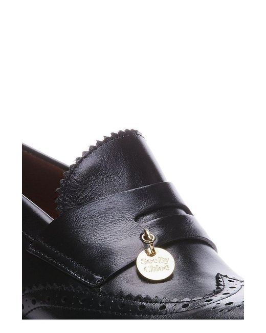 See By Chloé Black Aryel Block Heel Pumps