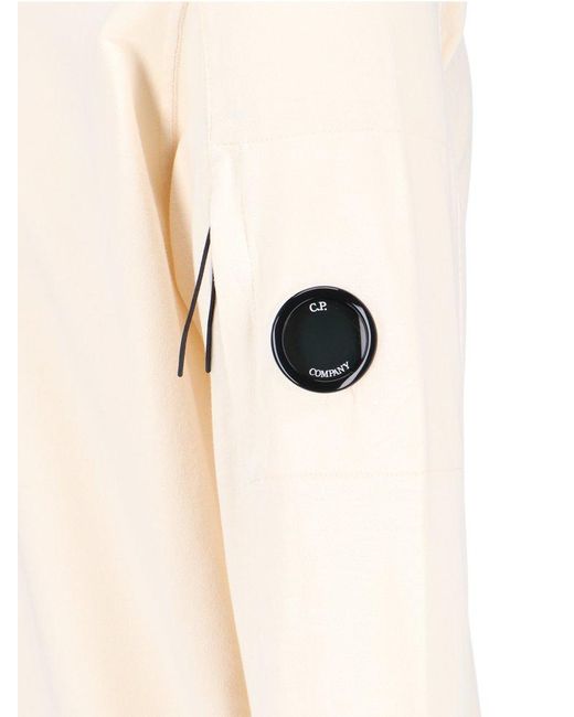 C P Company White Lens Detailed Light Fleece Sweatshirt for men