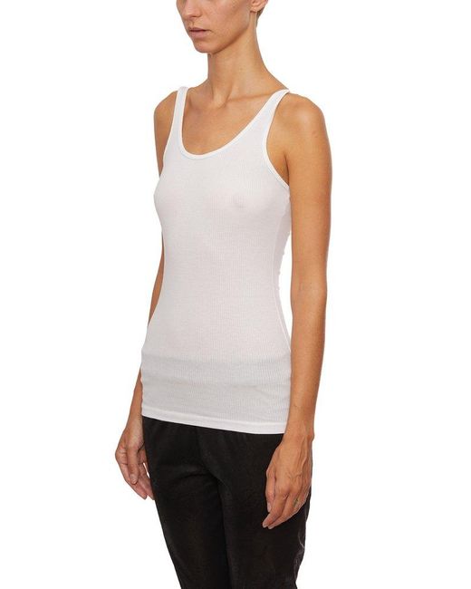 James Perse White Ribbed Daily Tank Top