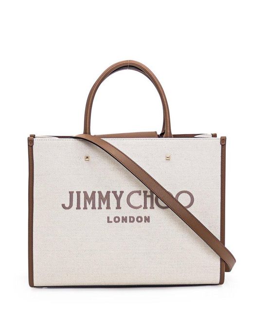 Jimmy Choo White Avenue M Tote Bag
