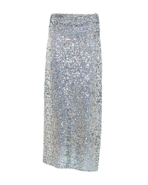 Dries Van Noten High-rise Sequin Embellished Skirt in Gray | Lyst