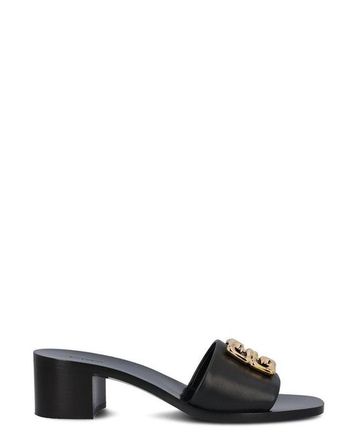Givenchy Black 4g Plaque Heeled Sandals