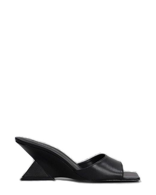 SCHUTZ SHOES Black Mid Heel Mule Sandals