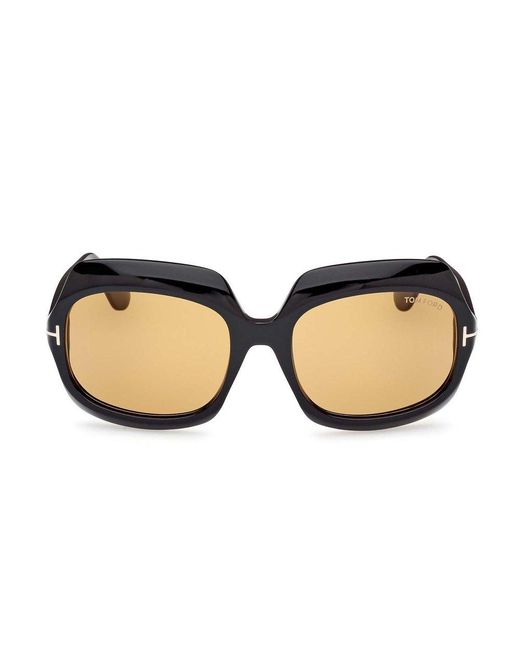Tom Ford Brown Ren Square Frame Sunglasses