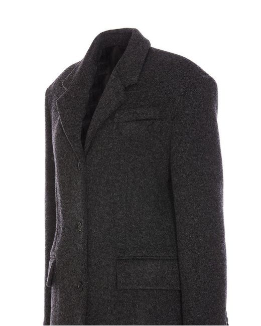 Khaite Black Collared Button-up Coat