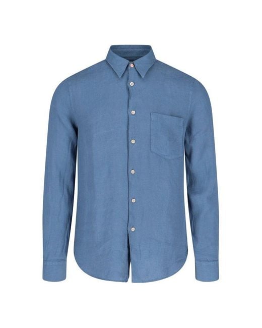Paul Smith Blue Linen Shirt for men