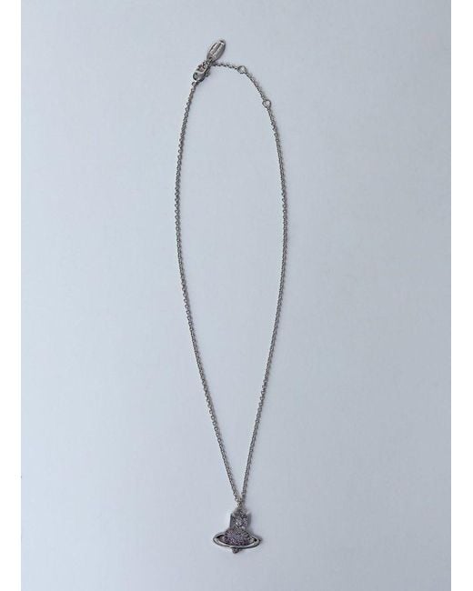 Vivienne Westwood Gray Agnatha Bas Relief Pendant Necklace