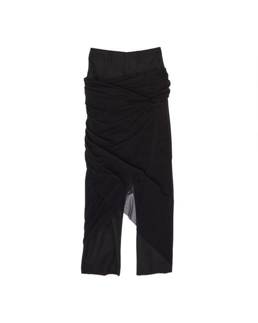 パンツ JeanPaul GAULTIER TAILORED PANT WITH MESH SARONG Jean Paul Gaultier Tailored Pant With Mesh Sarong In Black